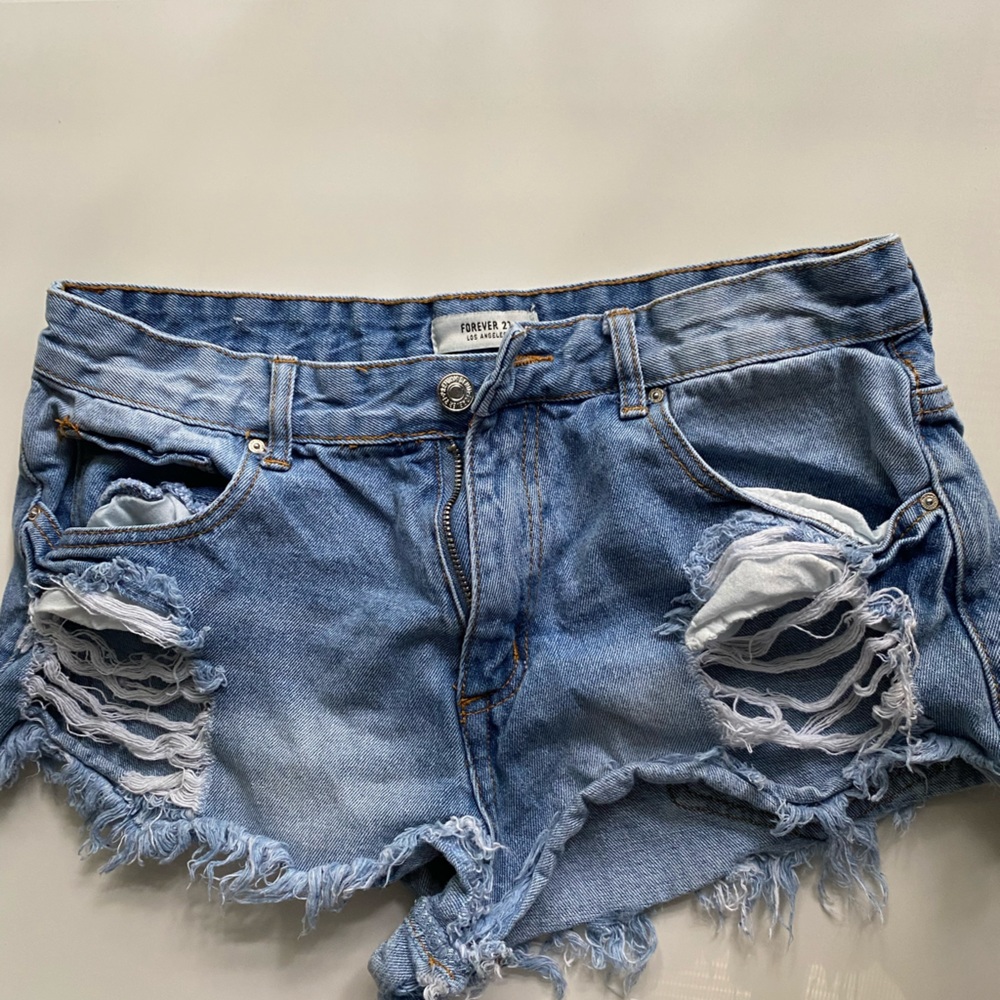 Forever 21 ripped jean shorts
